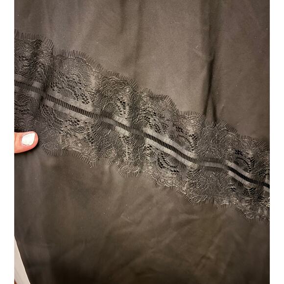 House of Harlow 1960 Satin Lace Asymmetrical Slip Dress Goth Romantic Cocktail - Picture 9 of 9